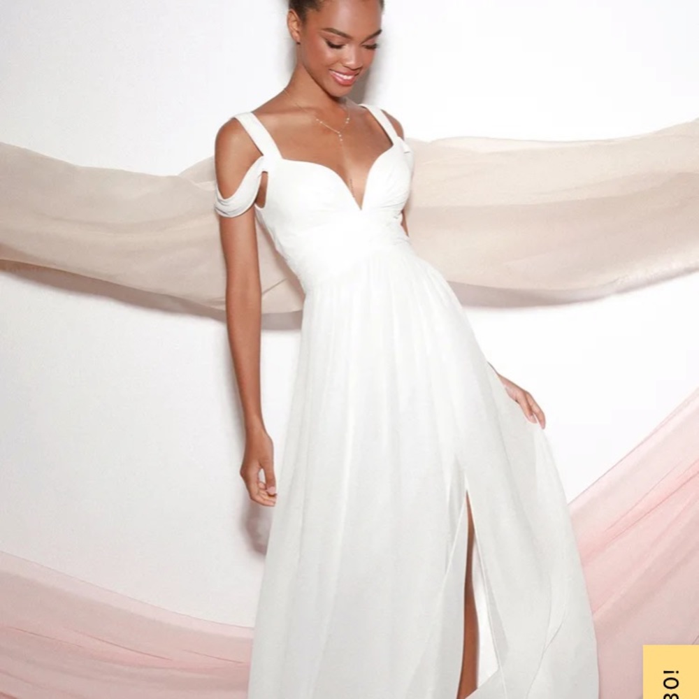 NWT Lulus Bariano Ocean of Elegance Ivory Maxi